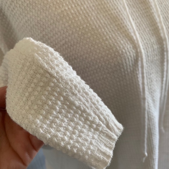 Eileen Fisher White Sweater with String in Front Beachy - Picture 5 of 8